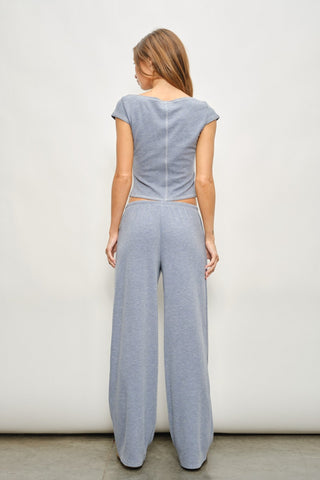 Denim Blue Striped Pants -