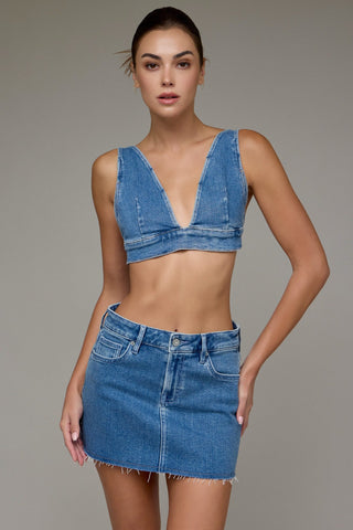 Denim Mini Skirt - 