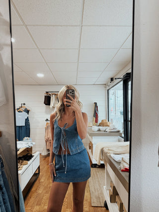 Denim Mini Skort -