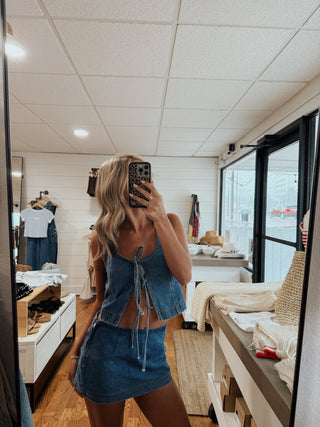 Denim Mini Skort -