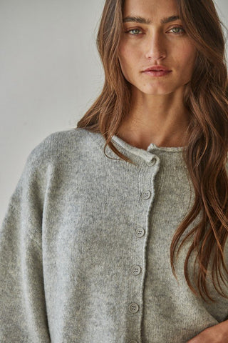 Grey Short Sleeve Cardigan - 