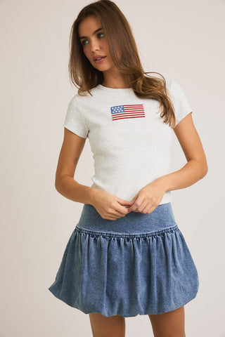 Heather Grey USA T Shirt - 