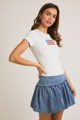 Heather Grey USA T Shirt - 