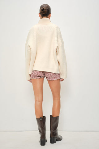 Ivory Double Zip Sweater -