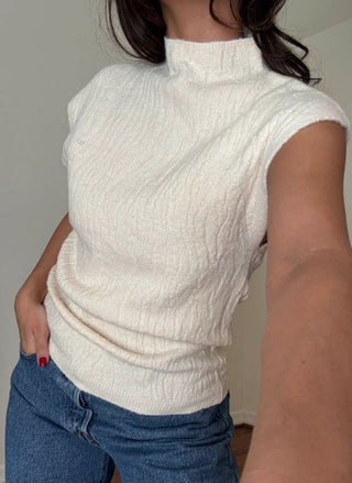 Jacquard Cap Sleeve Top - 