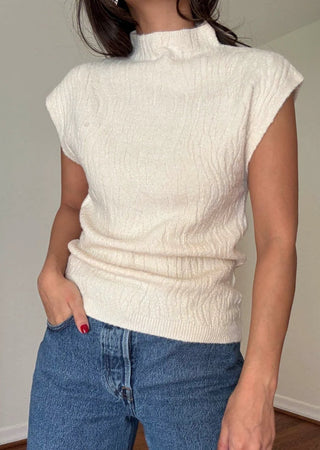 Jacquard Cap Sleeve Top - 