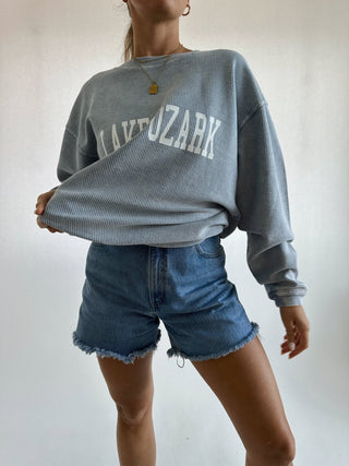 Lake Ozark Corded Crew - Faded Denim - 