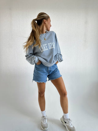 Lake Ozark Corded Crew - Faded Denim - 