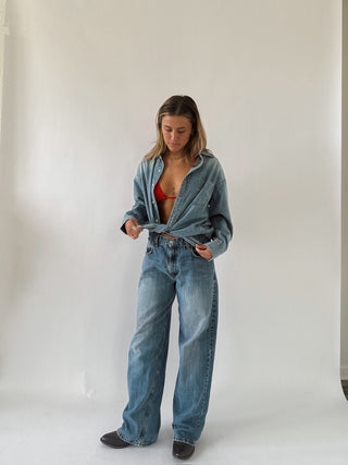 Lightweight Denim Button Up Shirt - 