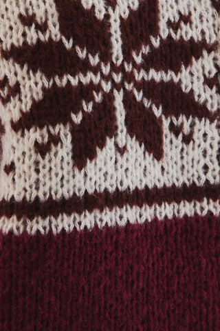 Long Sleeve Collared Zip Up Sweater Jacket - Burgundy - 