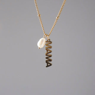 MAMA Pearl Charm Necklace - 