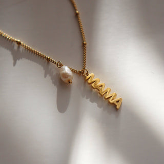 MAMA Pearl Charm Necklace - 