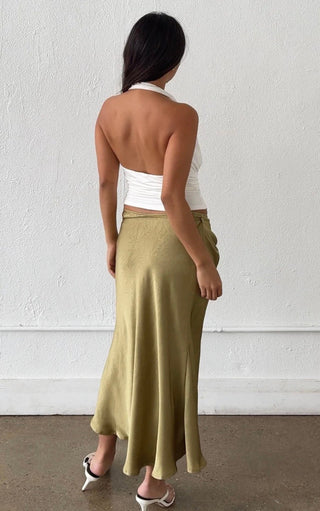 Matcha Midi Wrap Skirt -