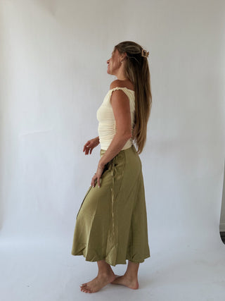 Matcha Midi Wrap Skirt -
