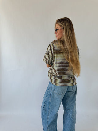 Mia Striped Oversized Tee -