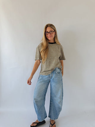 Mia Striped Oversized Tee -