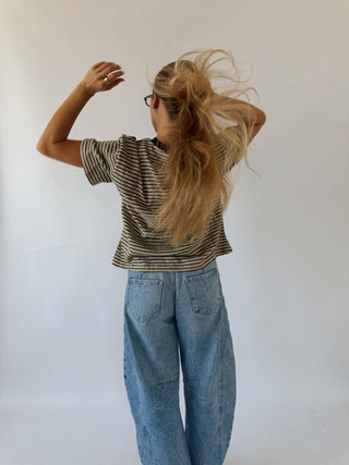 Mia Striped Oversized Tee -
