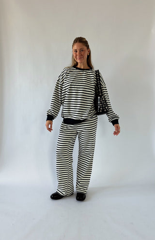 Navy Blue Striped Pants - 