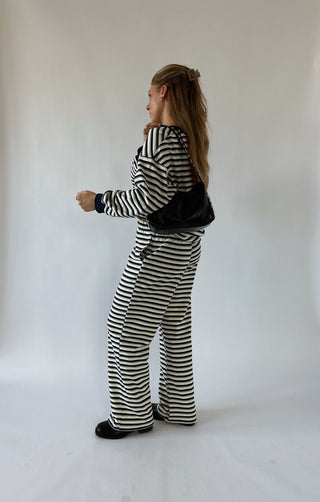 Navy Blue Striped Pants - 