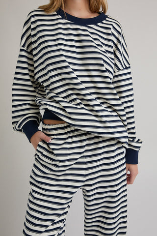 Navy Blue Striped Pants - 