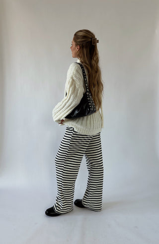 Navy Blue Striped Pants - 