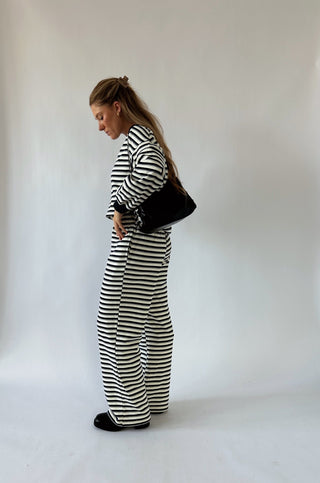 Navy Blue Striped Pants - 