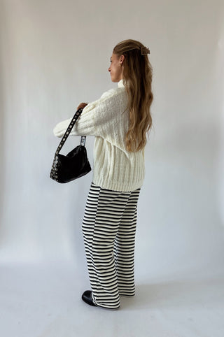 Navy Blue Striped Pants - 