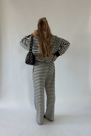 Navy Blue Striped Pants - 