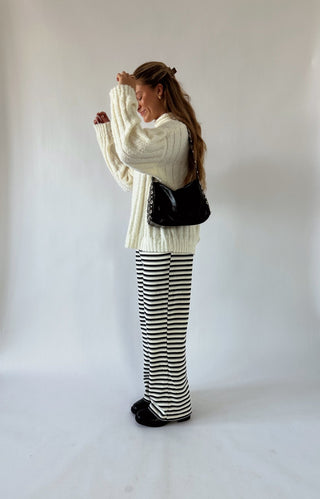 Oversized Cream Scarf Sweater - 
