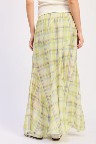 Plaid Maxi Skirt - 