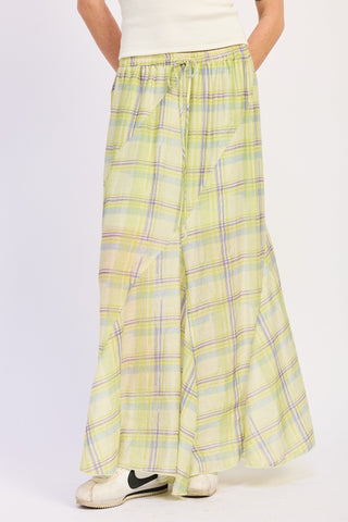 Plaid Maxi Skirt - 