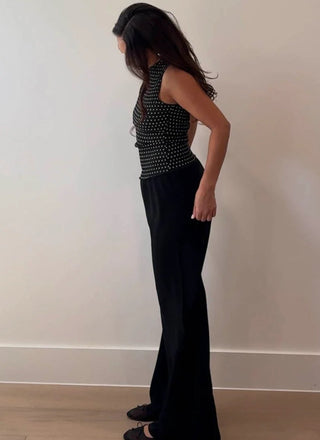 Polka Dot High Neck Top - 
