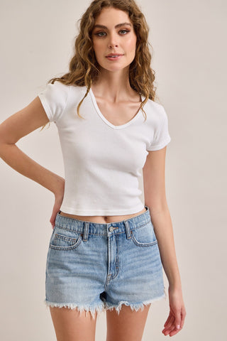 Raw Hem Mom Short - 