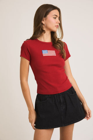 Red USA T Shirt - 