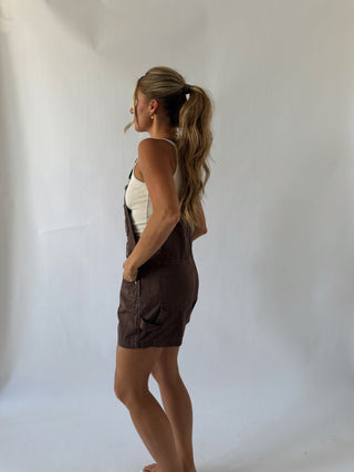 Short Overalls- Brown -