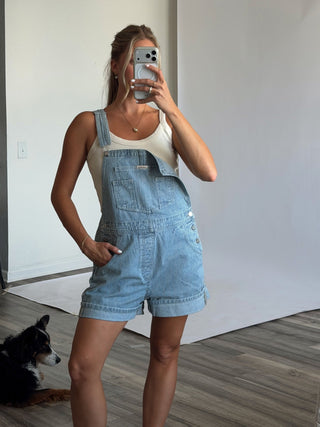 Short Overalls- Striped -