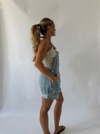 Short Overalls- Striped -