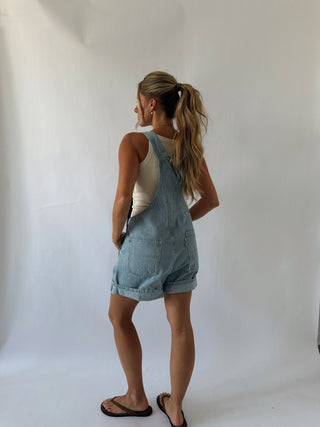 Short Overalls- Striped -