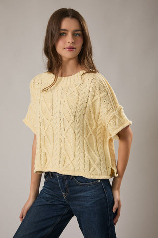 Short Sleeve Butter Sweater - 