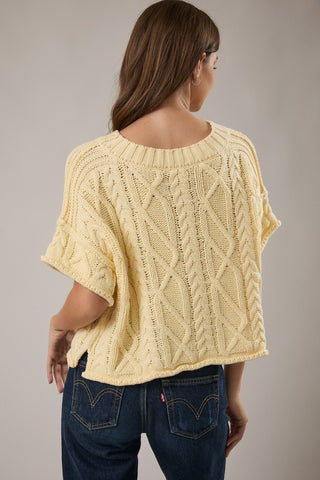 Short Sleeve Butter Sweater - 