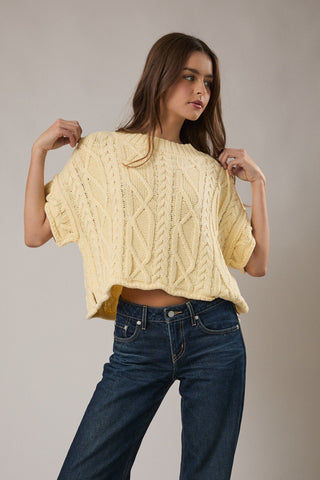 Short Sleeve Butter Sweater - 