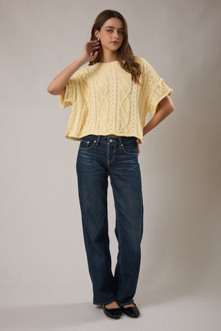 Short Sleeve Butter Sweater - 