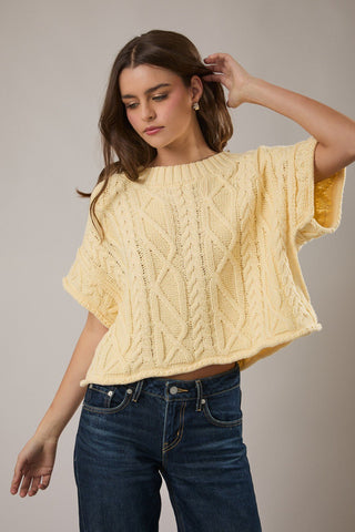 Short Sleeve Butter Sweater - 