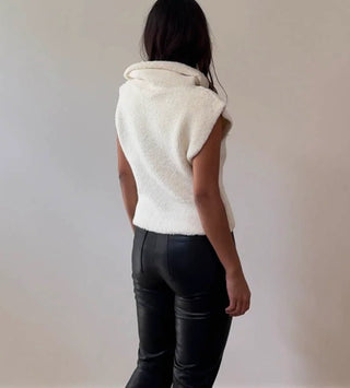 Sleeveless Knit Turtleneck Top - 