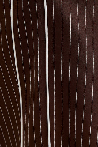 Striped Brown Wide Leg Pant - 