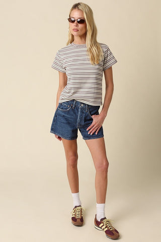 Striped Loose Fit Baby Tee -