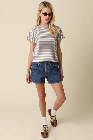 Striped Loose Fit Baby Tee -
