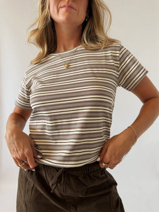 Striped Loose Fit Baby Tee -