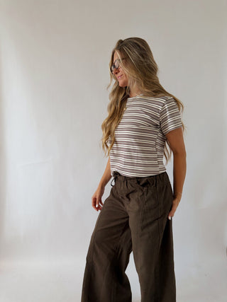 Striped Loose Fit Baby Tee -