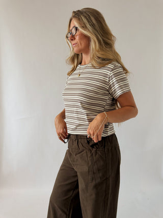 Striped Loose Fit Baby Tee -